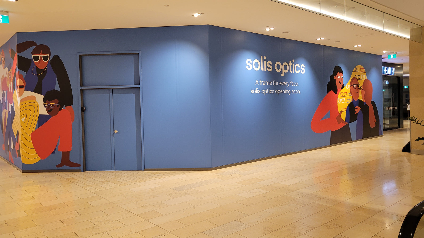 Solis Optics hoarding wall in Mississauga, Ontario.